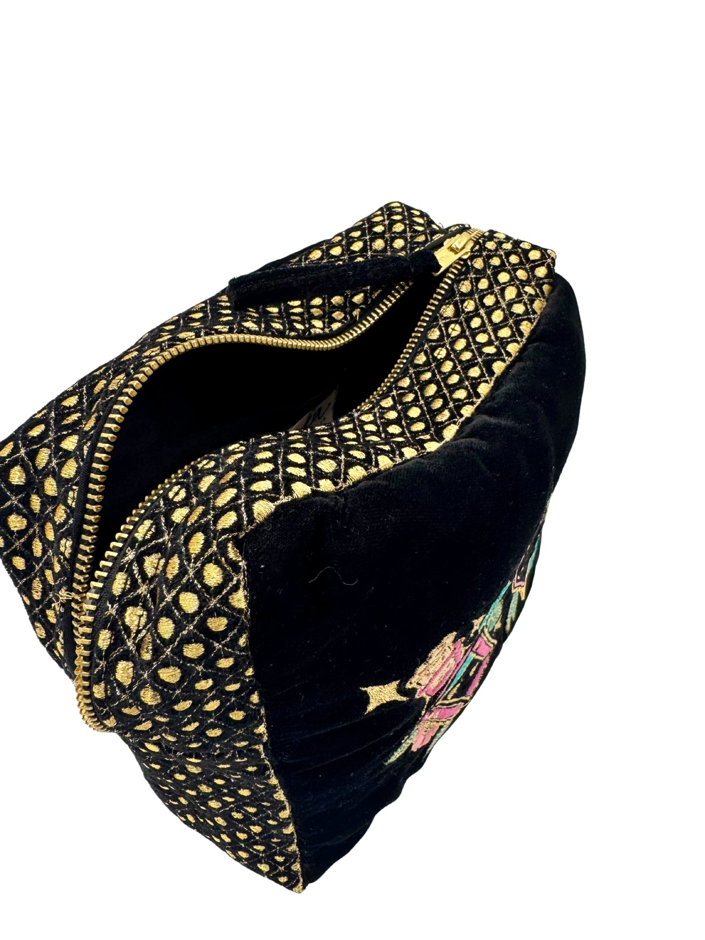 The Esme Cloud Pouch - Inky Black - Extra Plush Velvet Embroidered Pouch