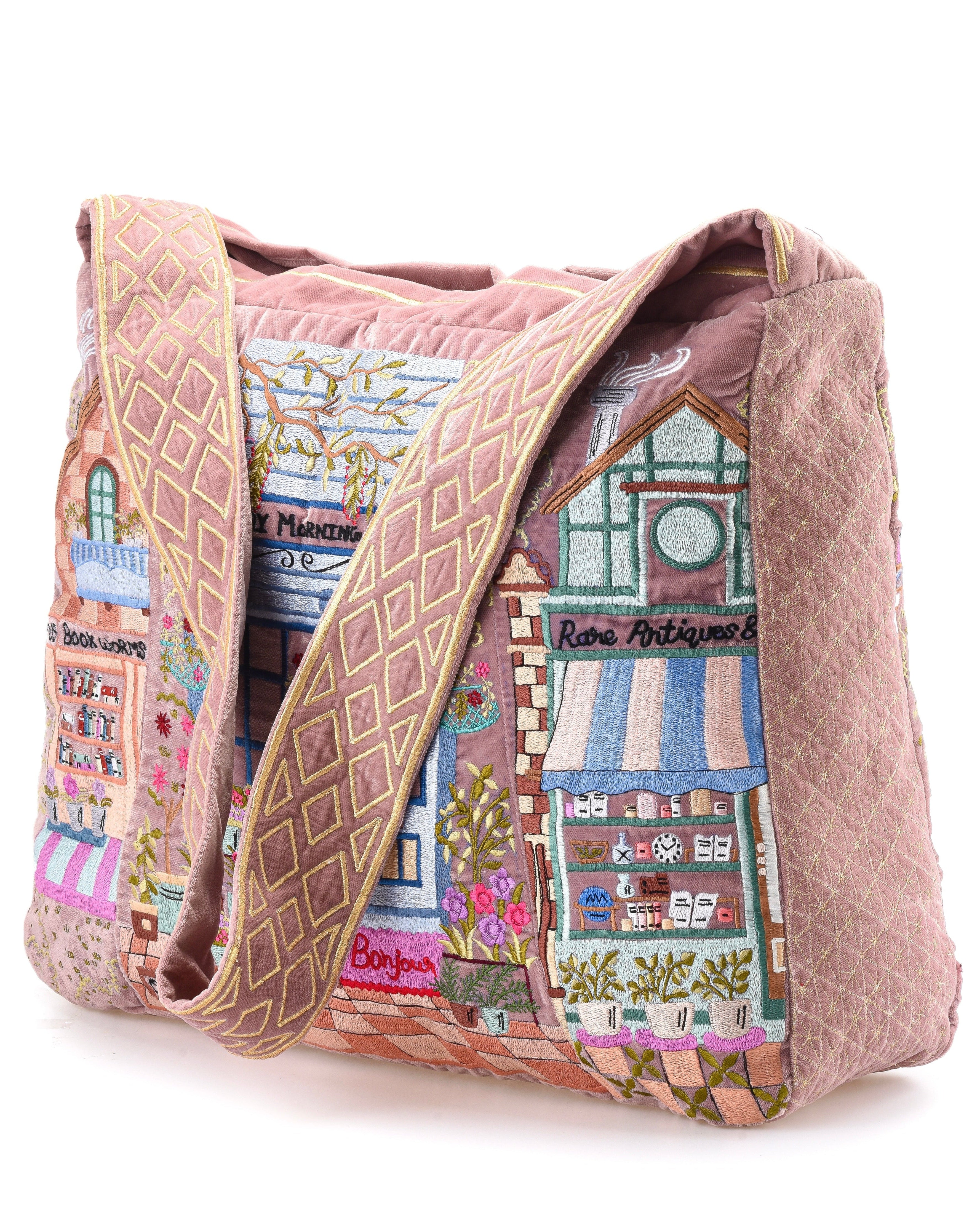 The Chelsea Luxe Tote - Dusty Rose - Embroidered Tote Bag