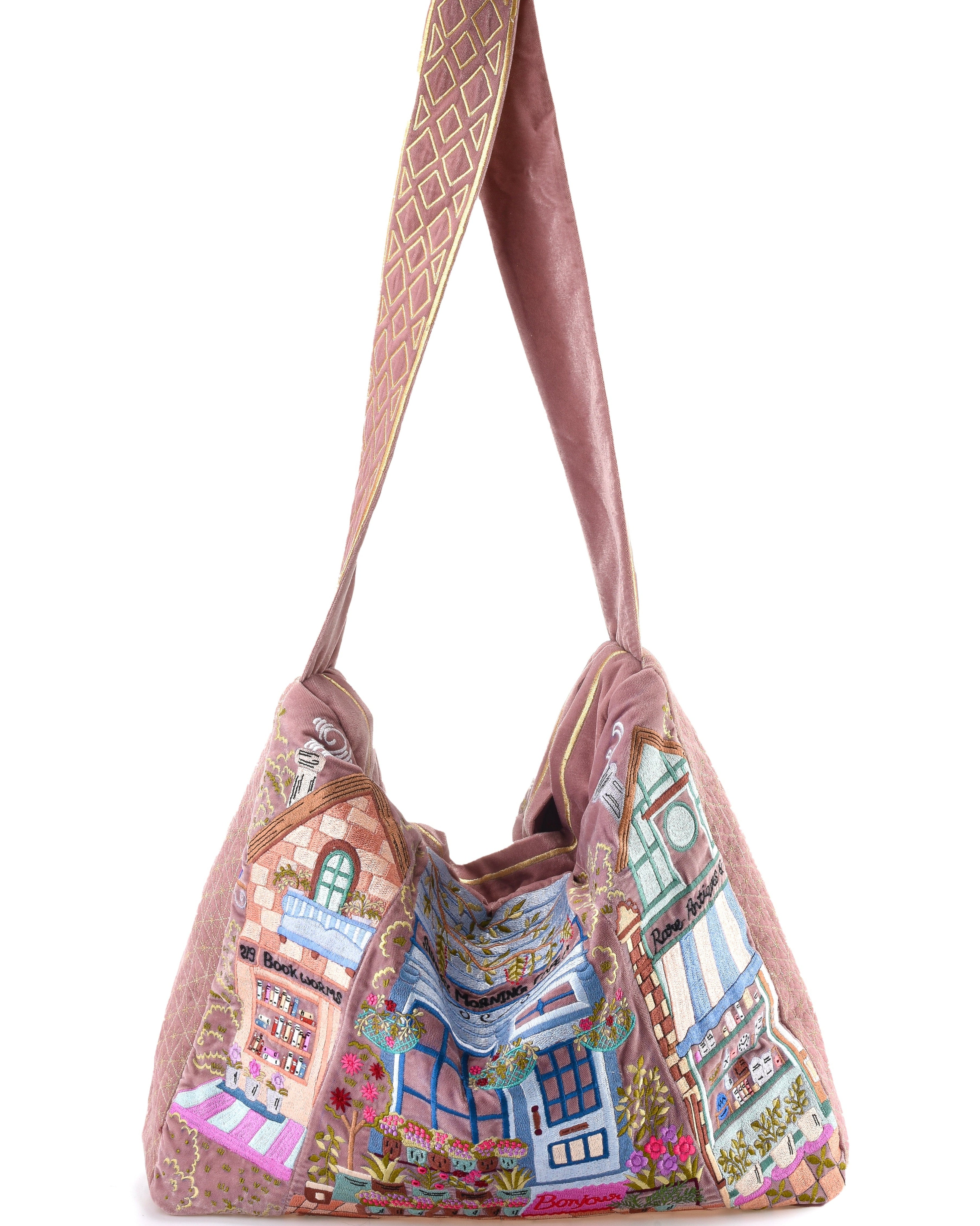 The Chelsea Luxe Tote - Dusty Rose - Embroidered Tote Bag