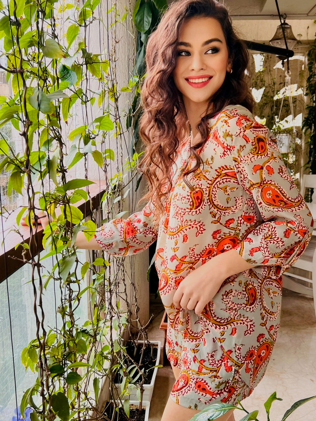 Maeve Mix Print Shorts