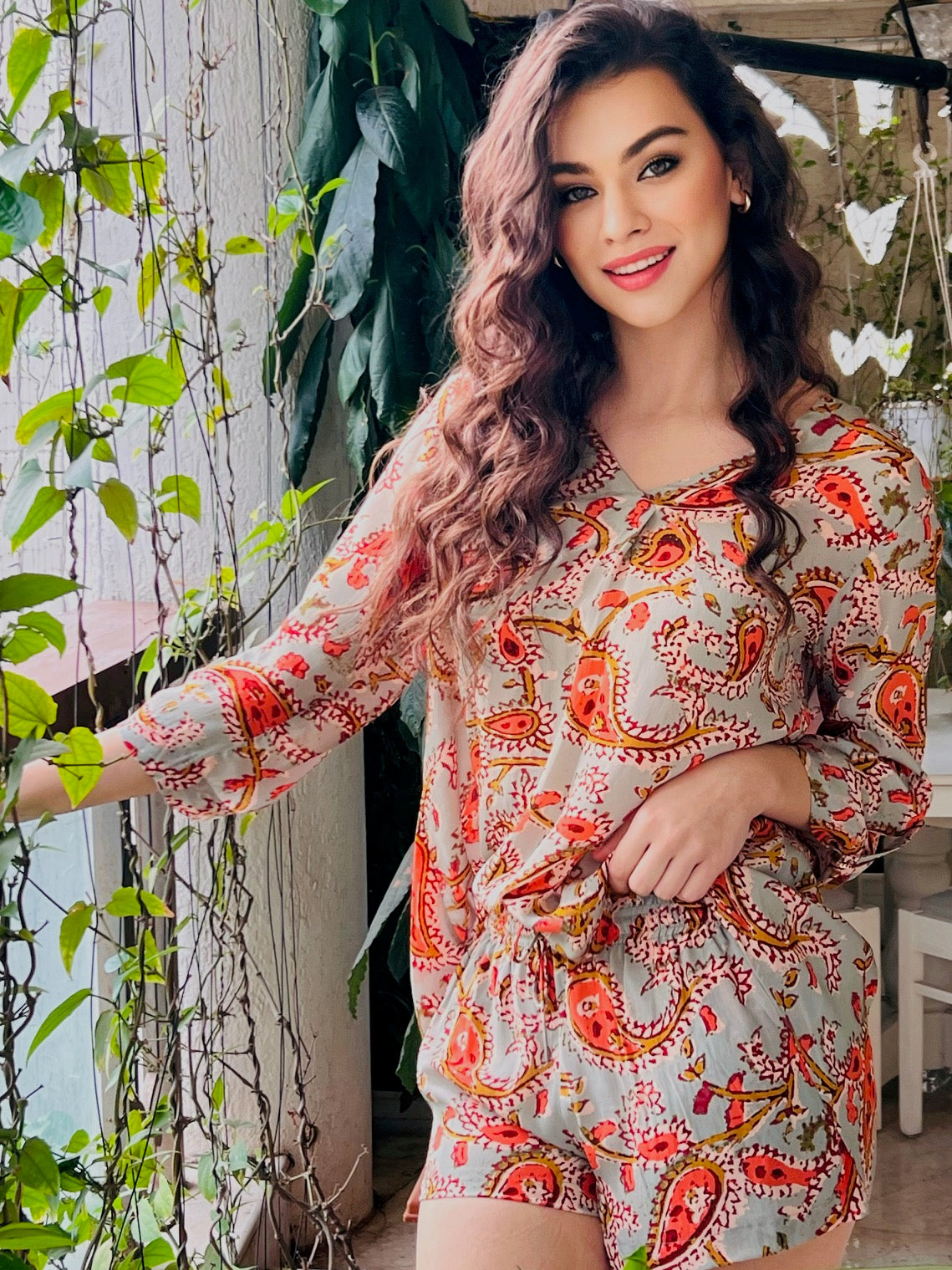 Maeve Mix Print Shorts