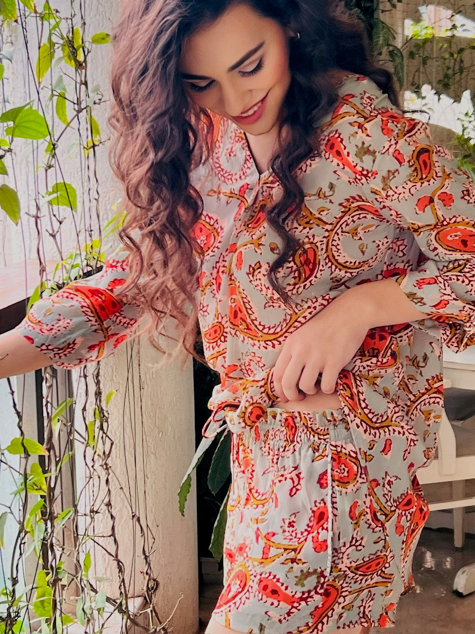 Maeve Mix Print Shorts