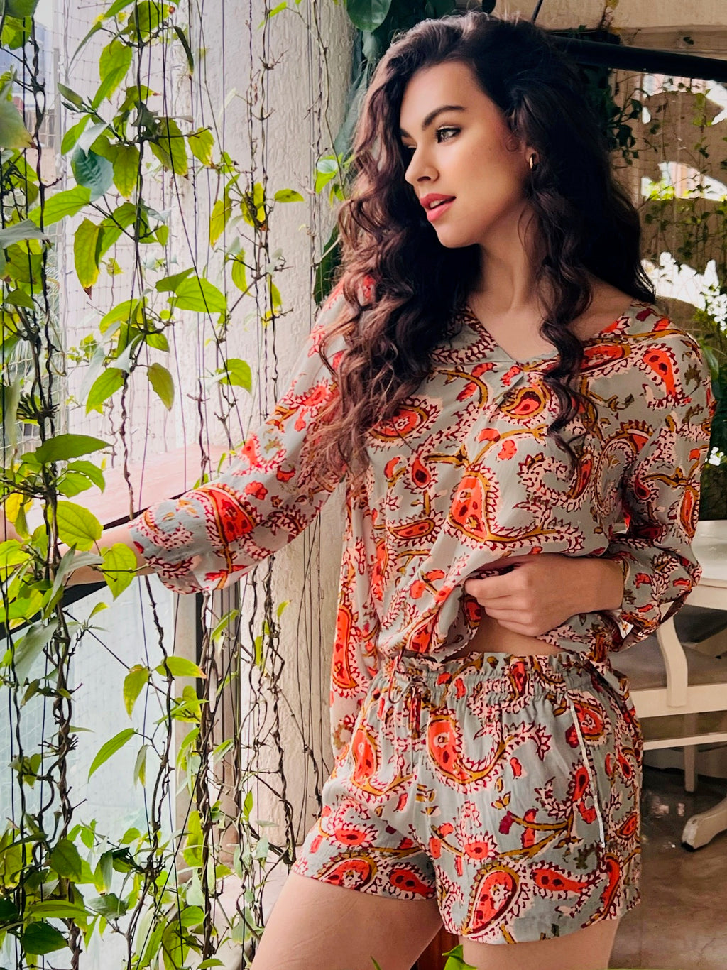 Maeve Mix Print Shorts