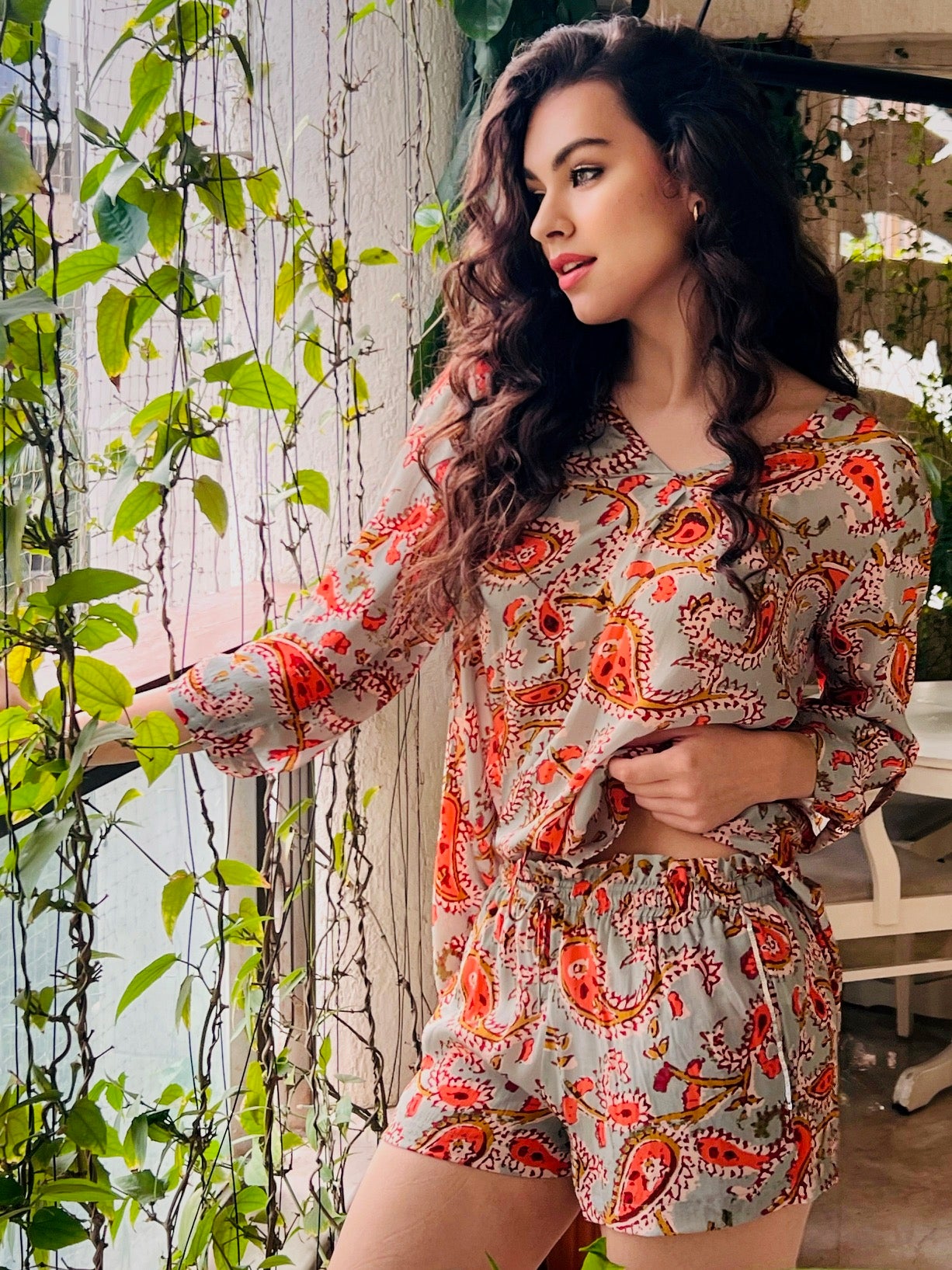 Maeve Mix Print Shorts