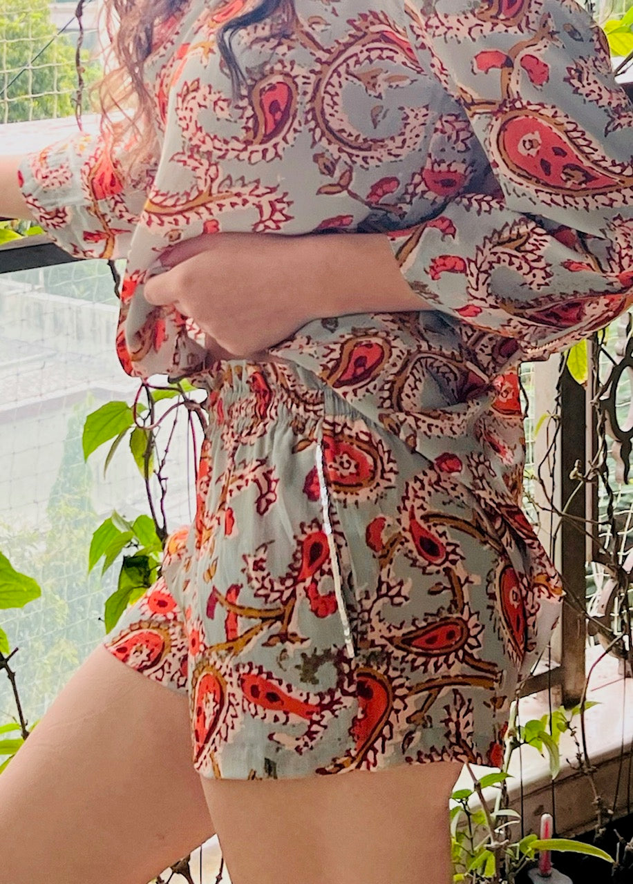 Maeve Mix Print Shorts