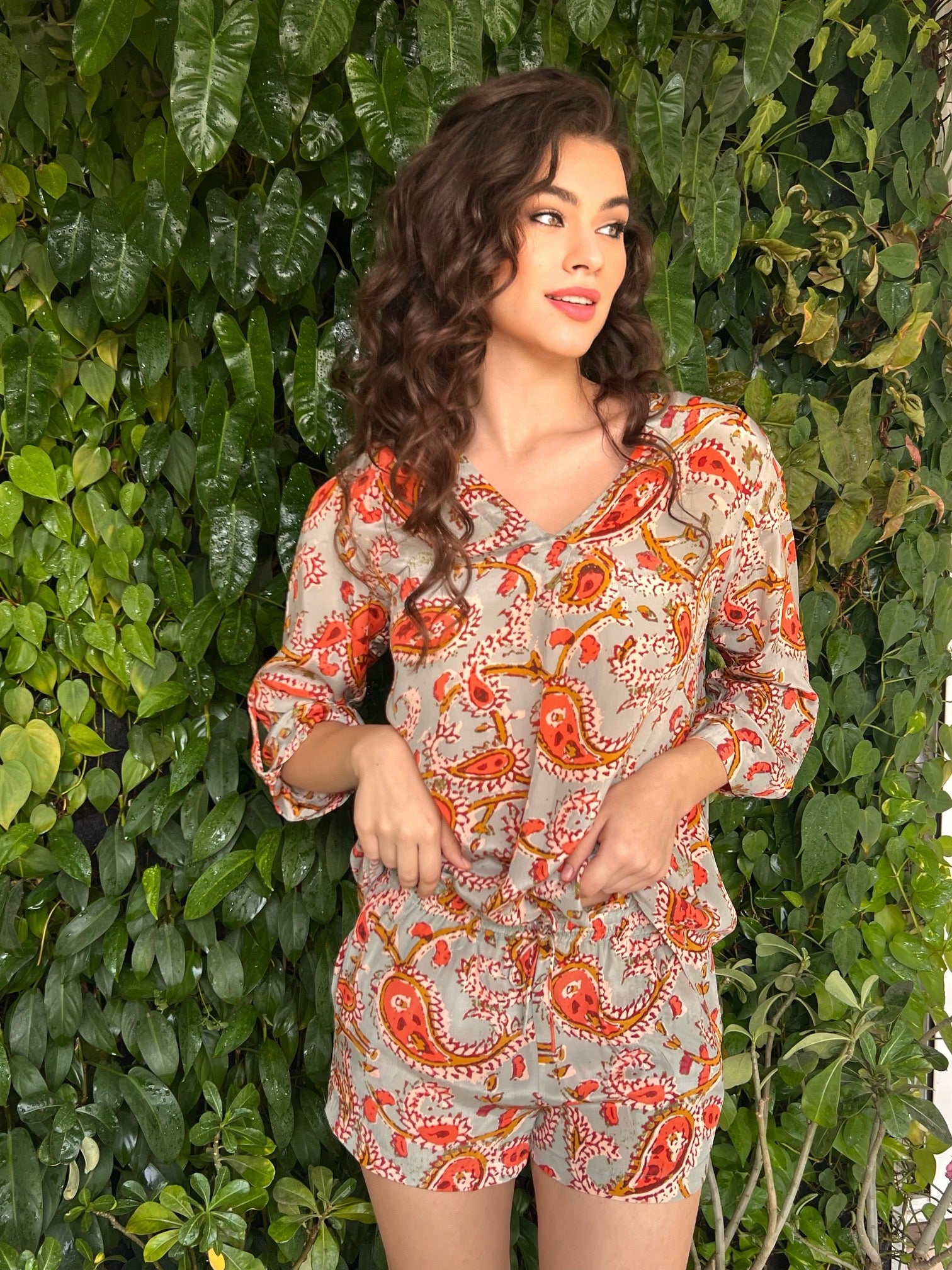 Maeve Mix Print Shorts