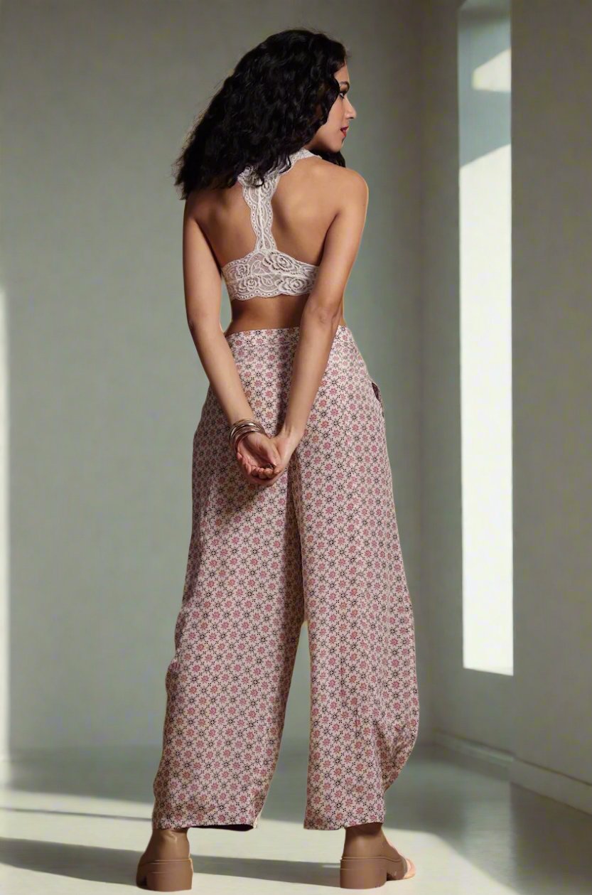 The Ira Barrel Leg Pants Beige