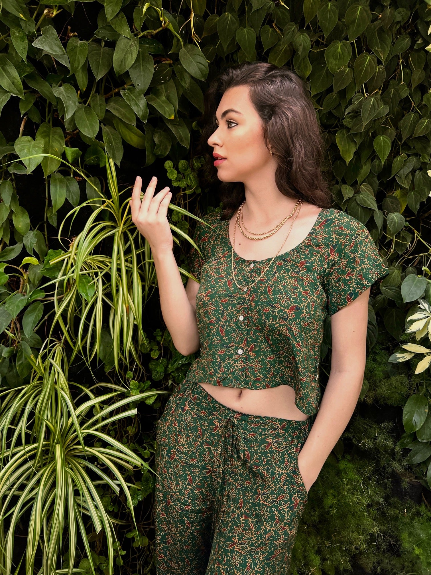 Layla Green Crop Top