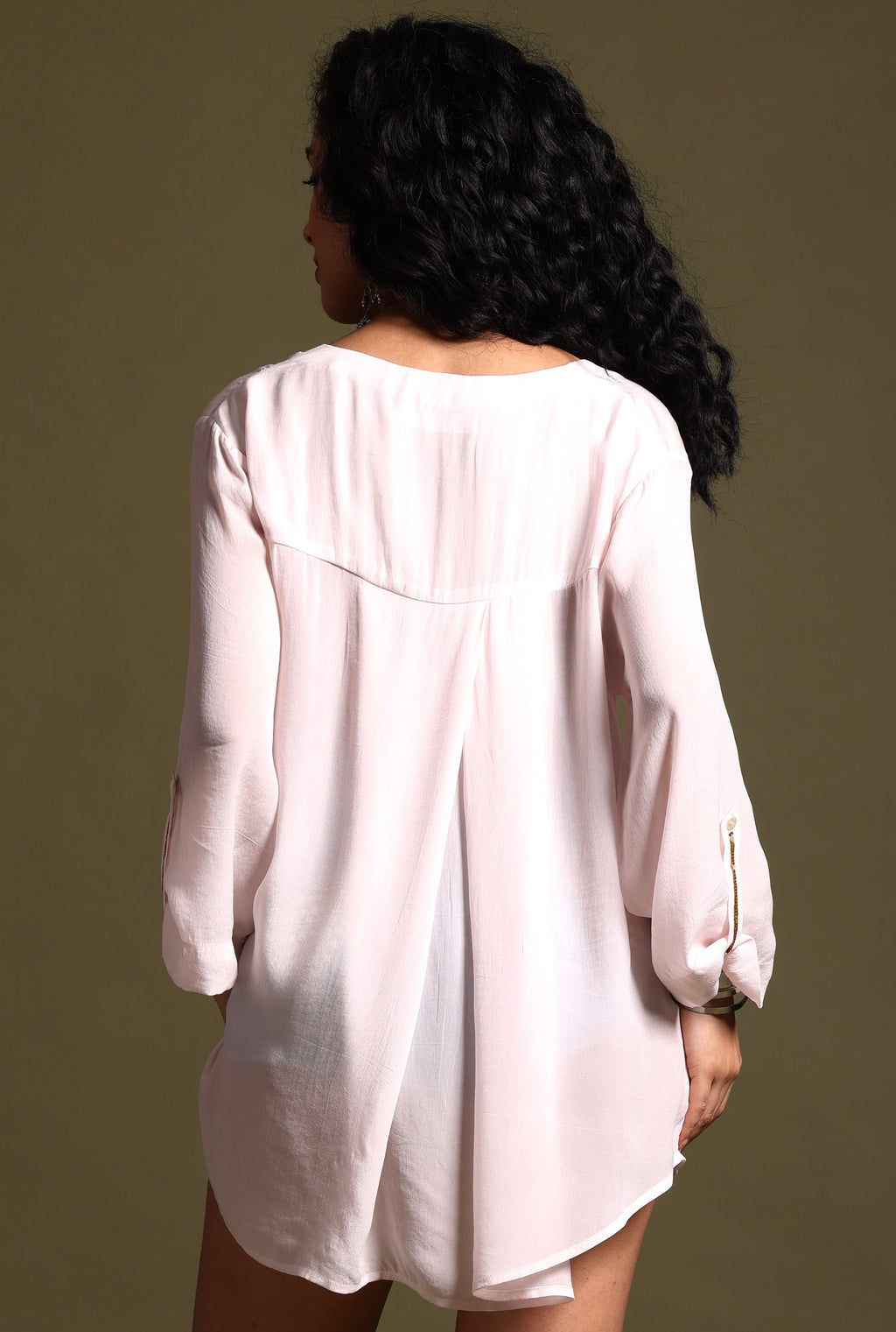 The Hailey Long Sleeve Blouse Blush