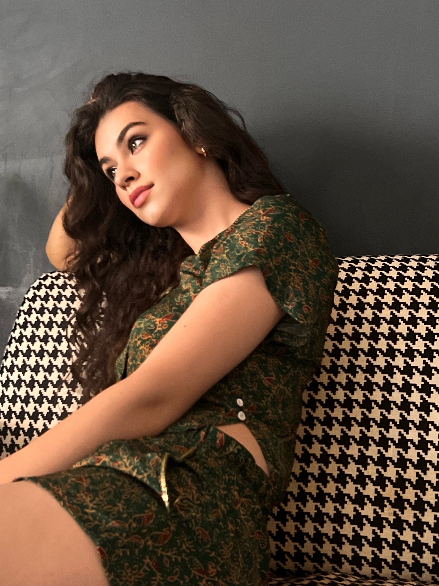 Maeve Green Printed Shorts