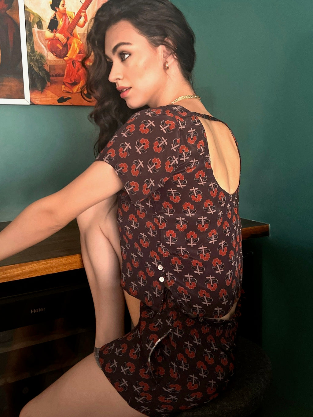 Maeve Brown Printed Shorts