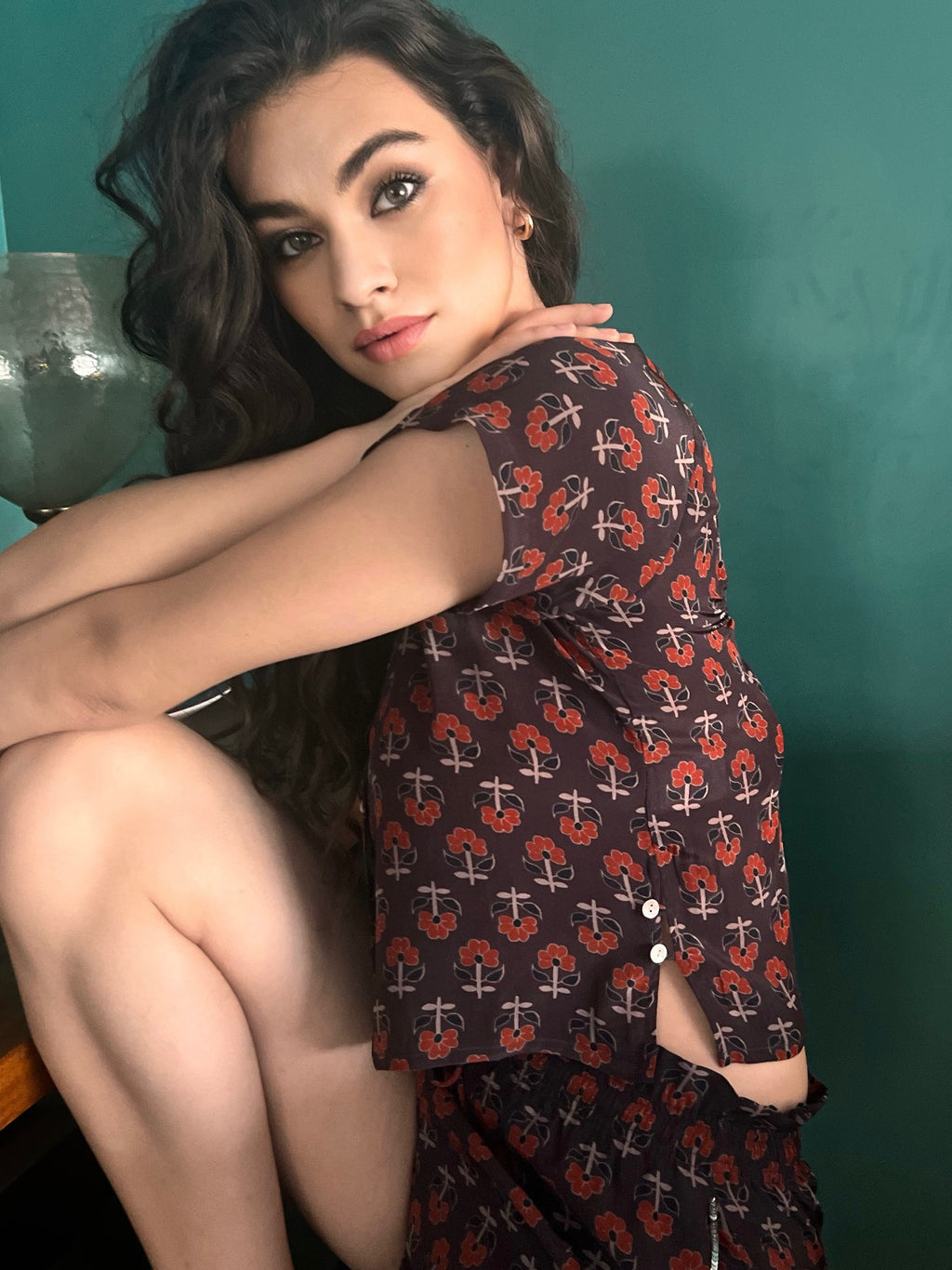 Maeve Brown Printed Shorts