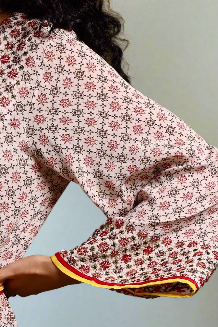 The Mira Long Sleeve Maxi Dress Beige