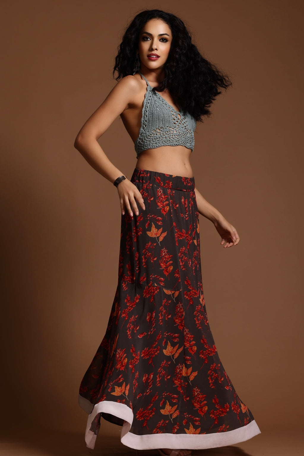Avni Flowing Maxi Skirt Slate