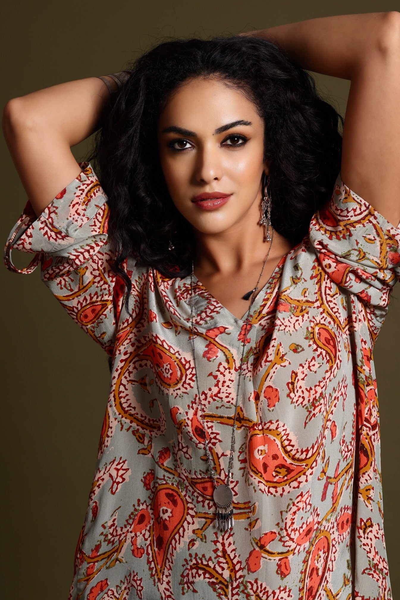 Hailey Long Sleeve Blouse Mix Print