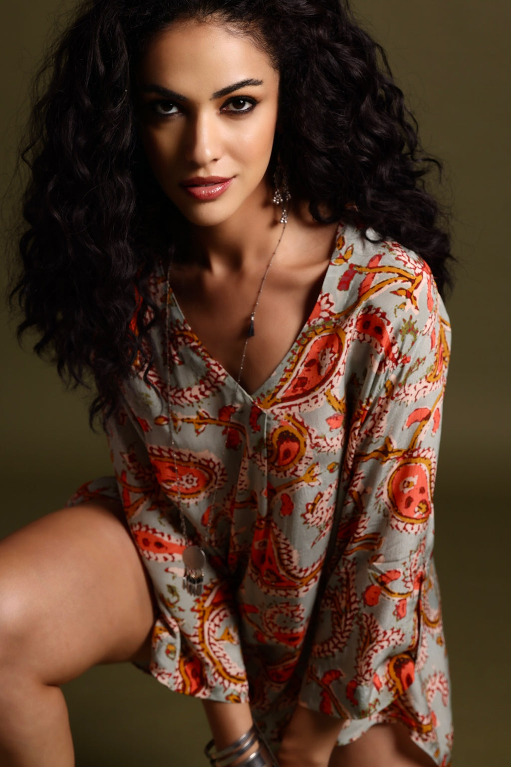 Hailey Long Sleeve Blouse Mix Print