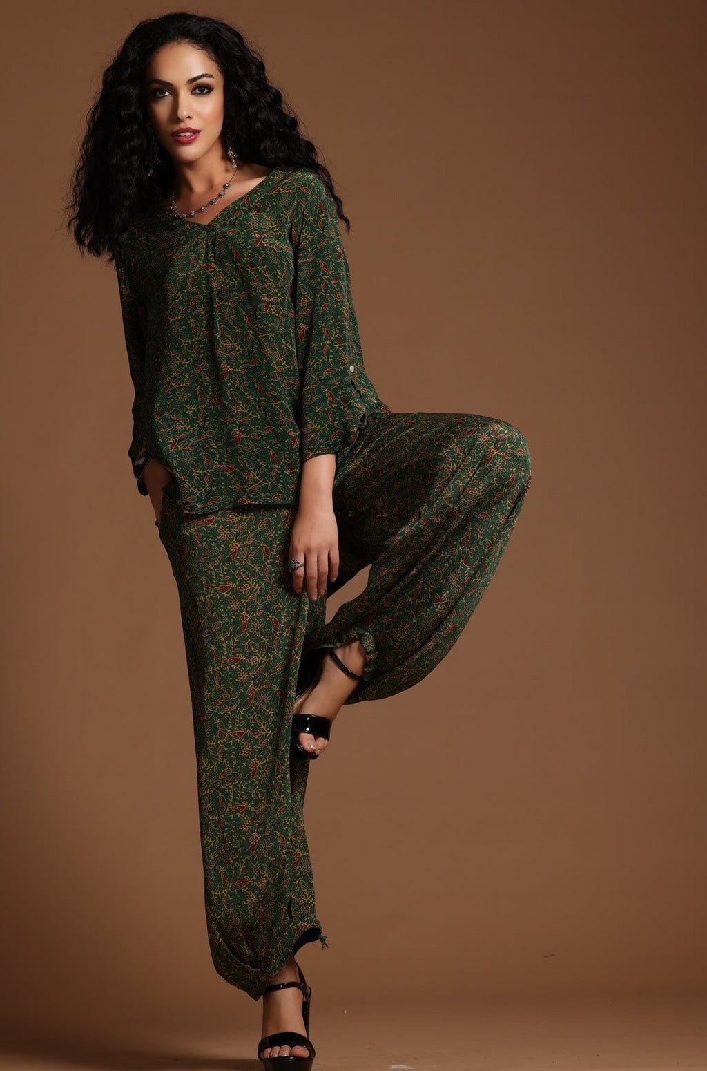 The Reva Wide Leg Pants Green