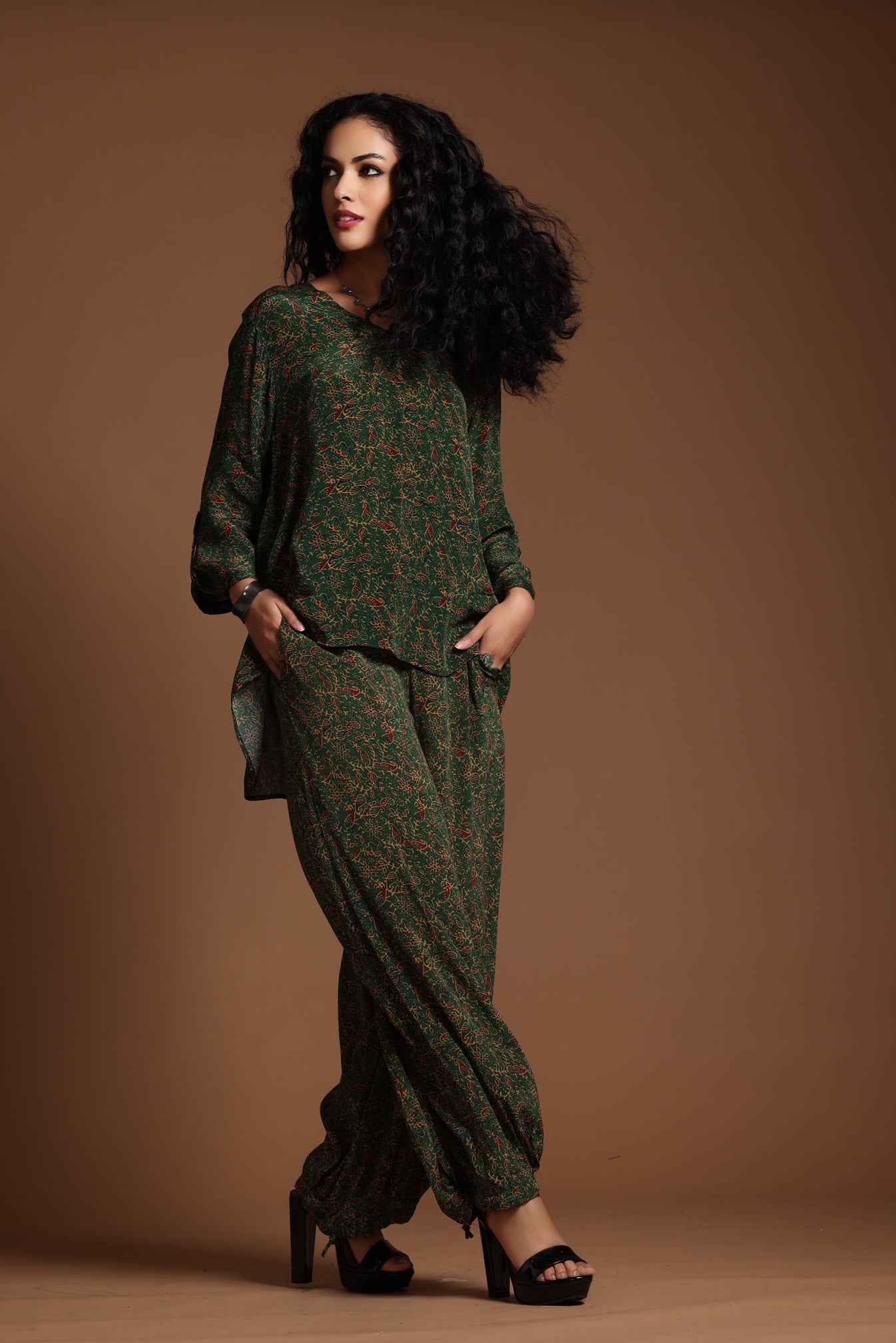 The Reva Wide Leg Pants Green