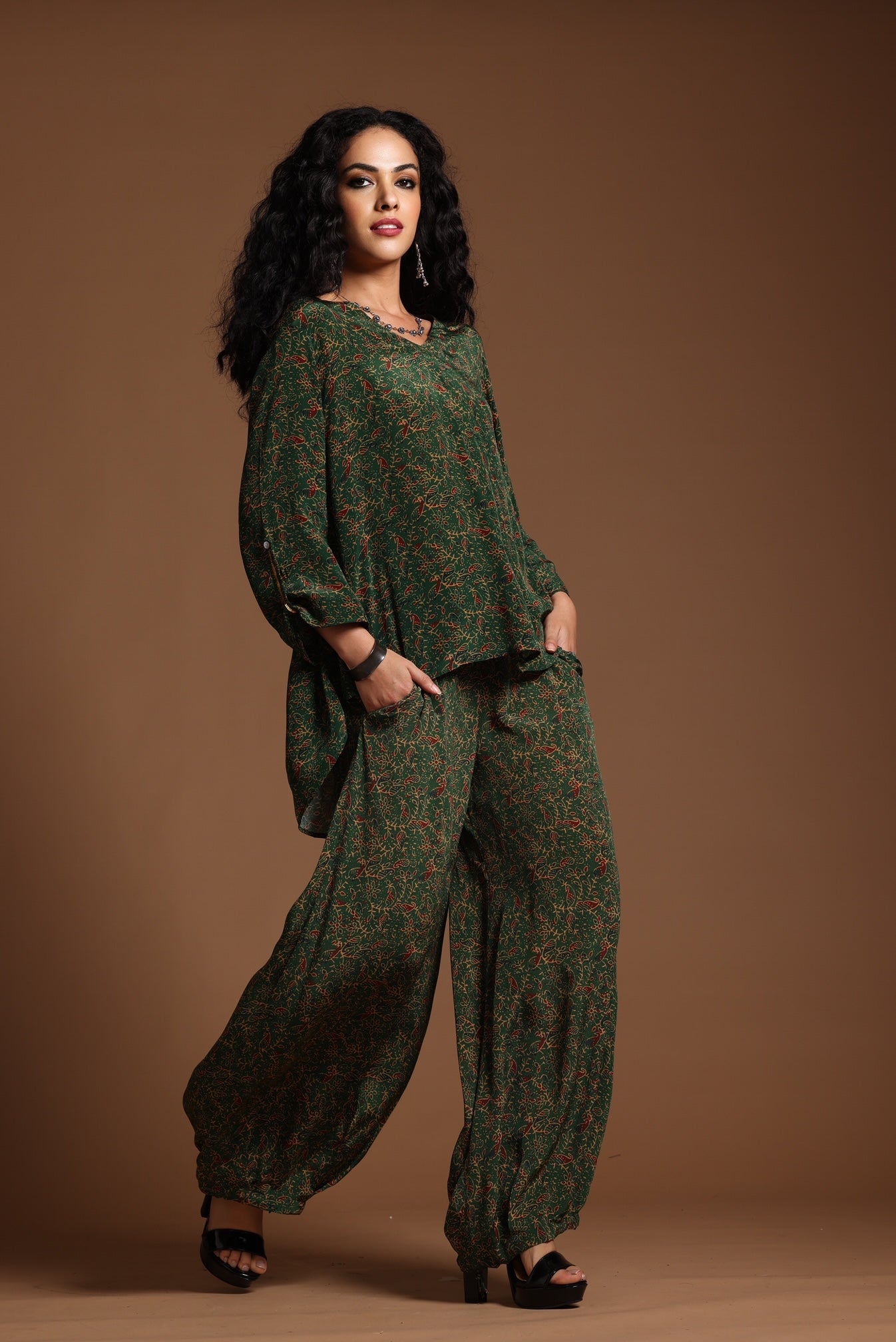 The Reva Wide Leg Pants Green