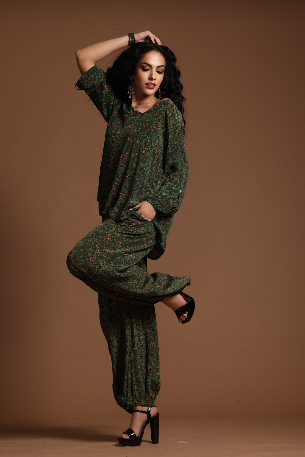 The Reva Wide Leg Pants Green