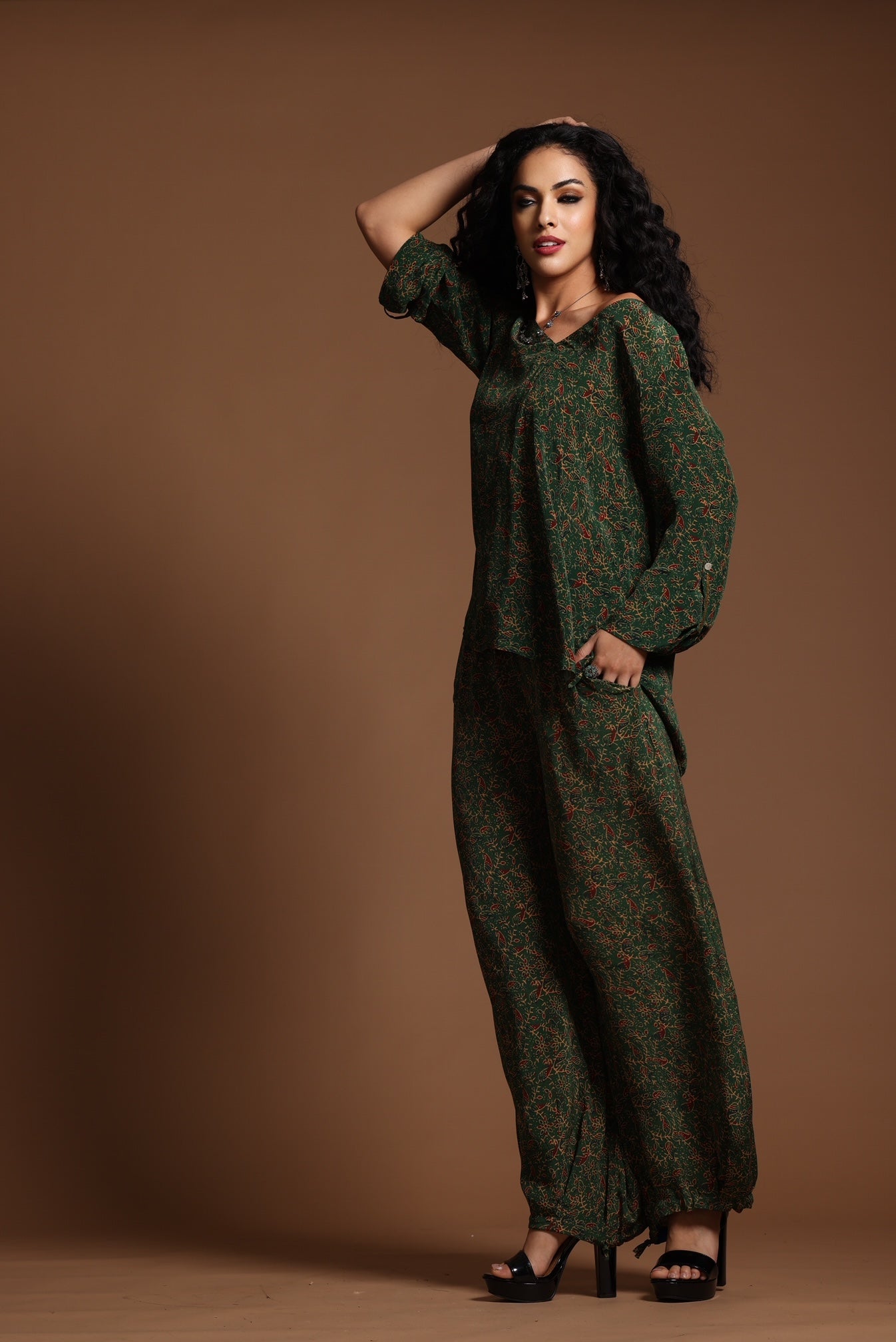The Reva Wide Leg Pants Green