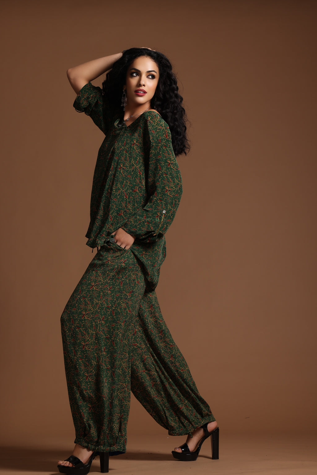 The Reva Wide Leg Pants Green