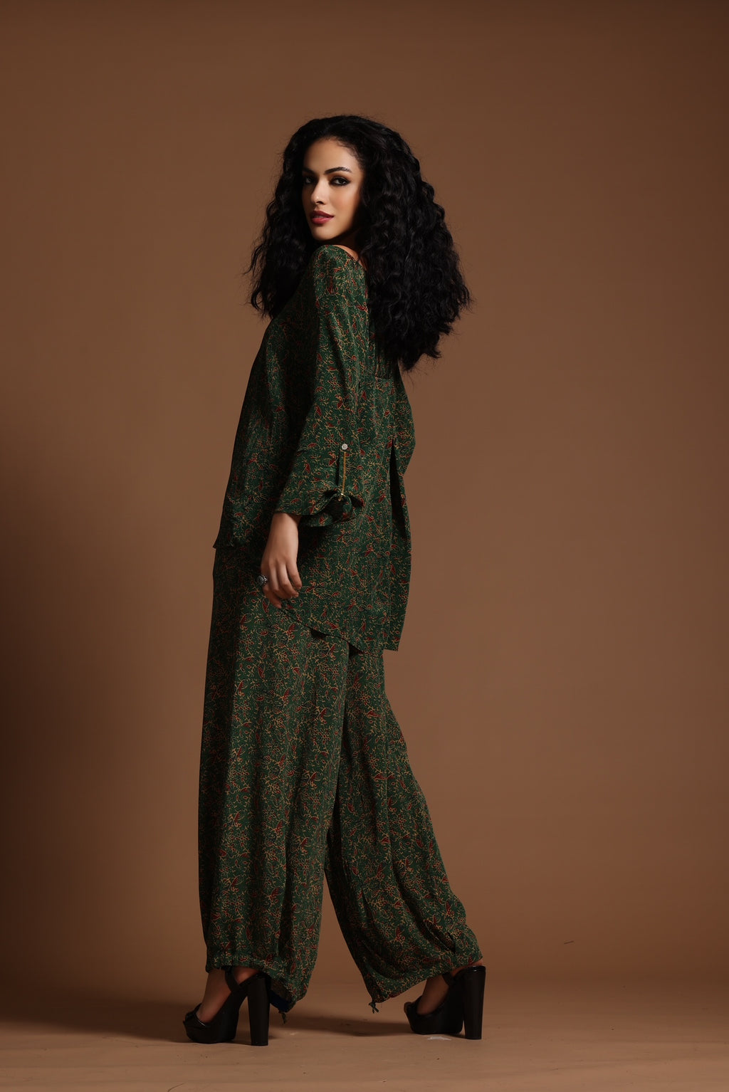 The Reva Wide Leg Pants Green