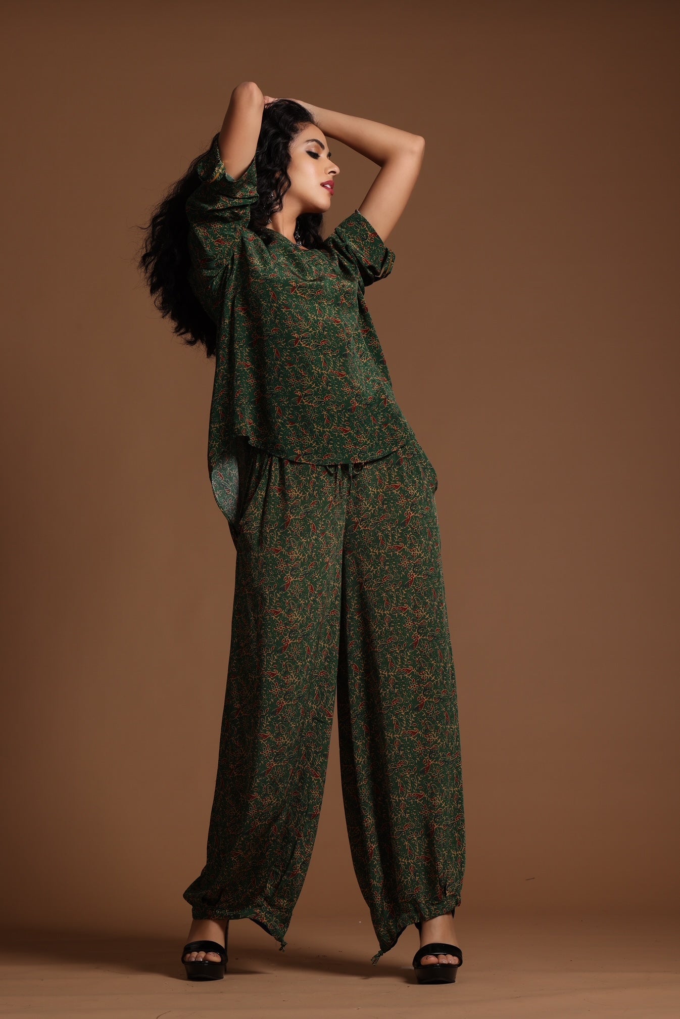 The Reva Wide Leg Pants Green