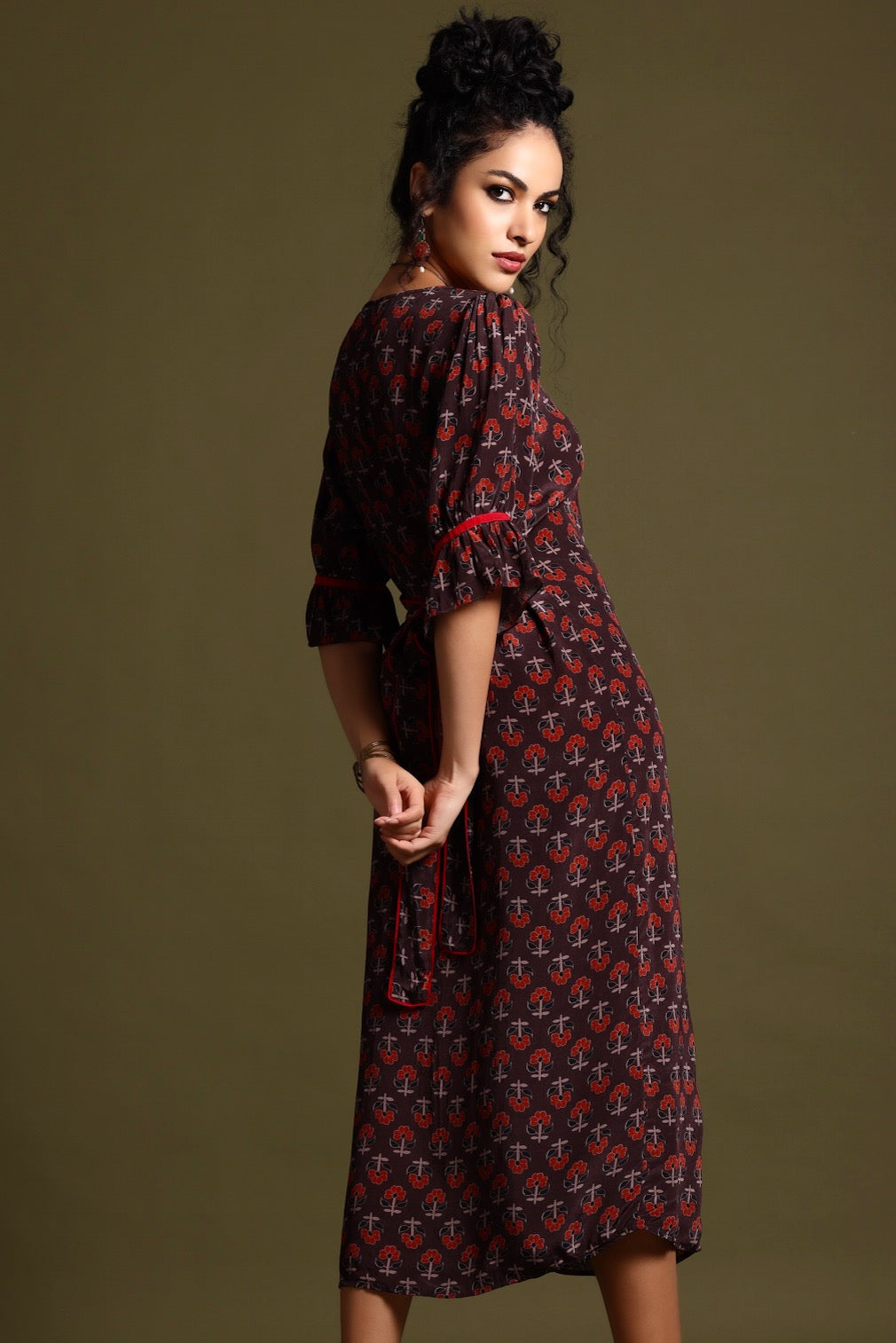 The Tara Midi Dress Brown