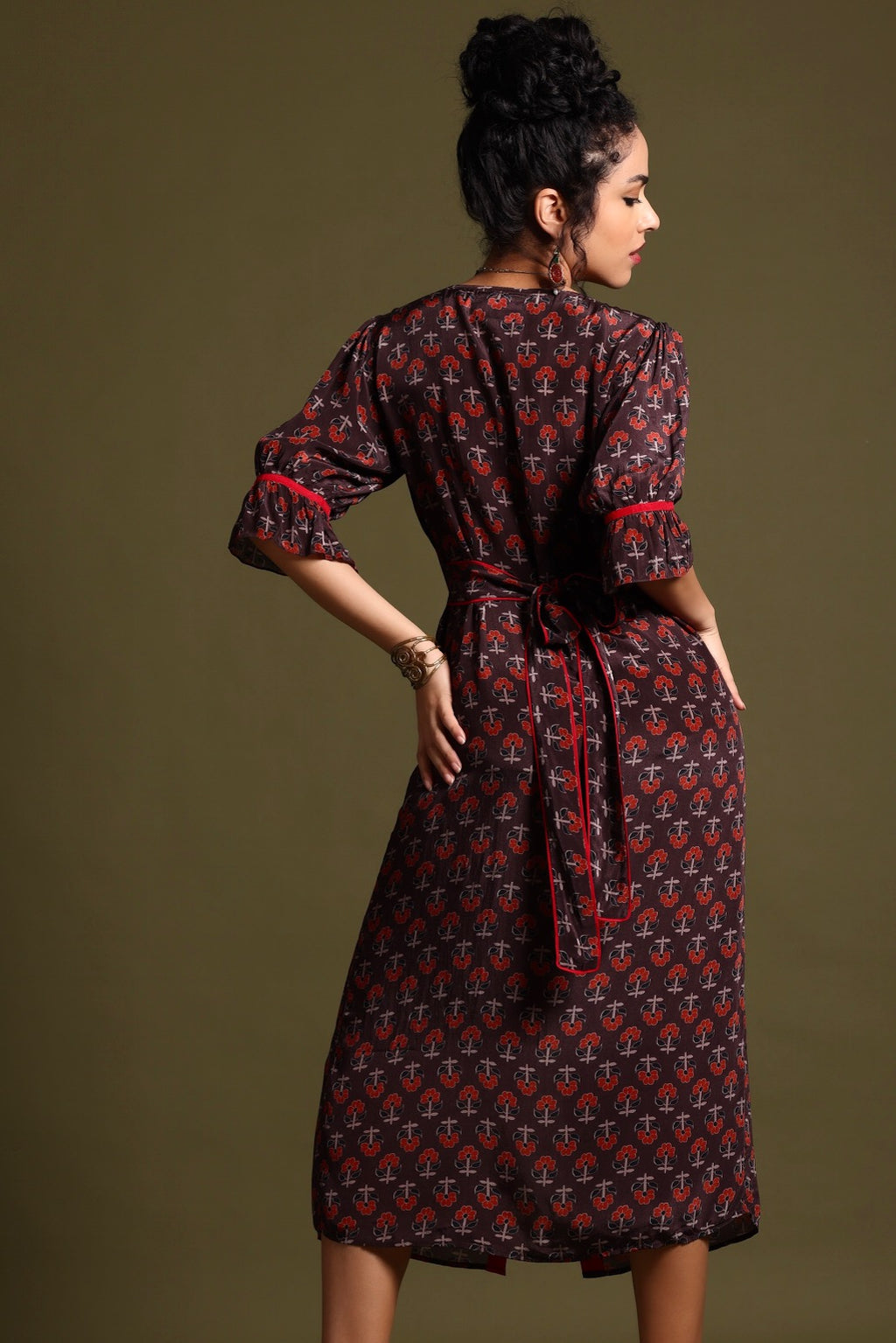 The Tara Midi Dress Brown