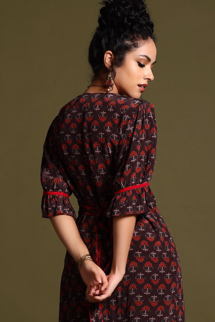 The Tara Midi Dress Brown