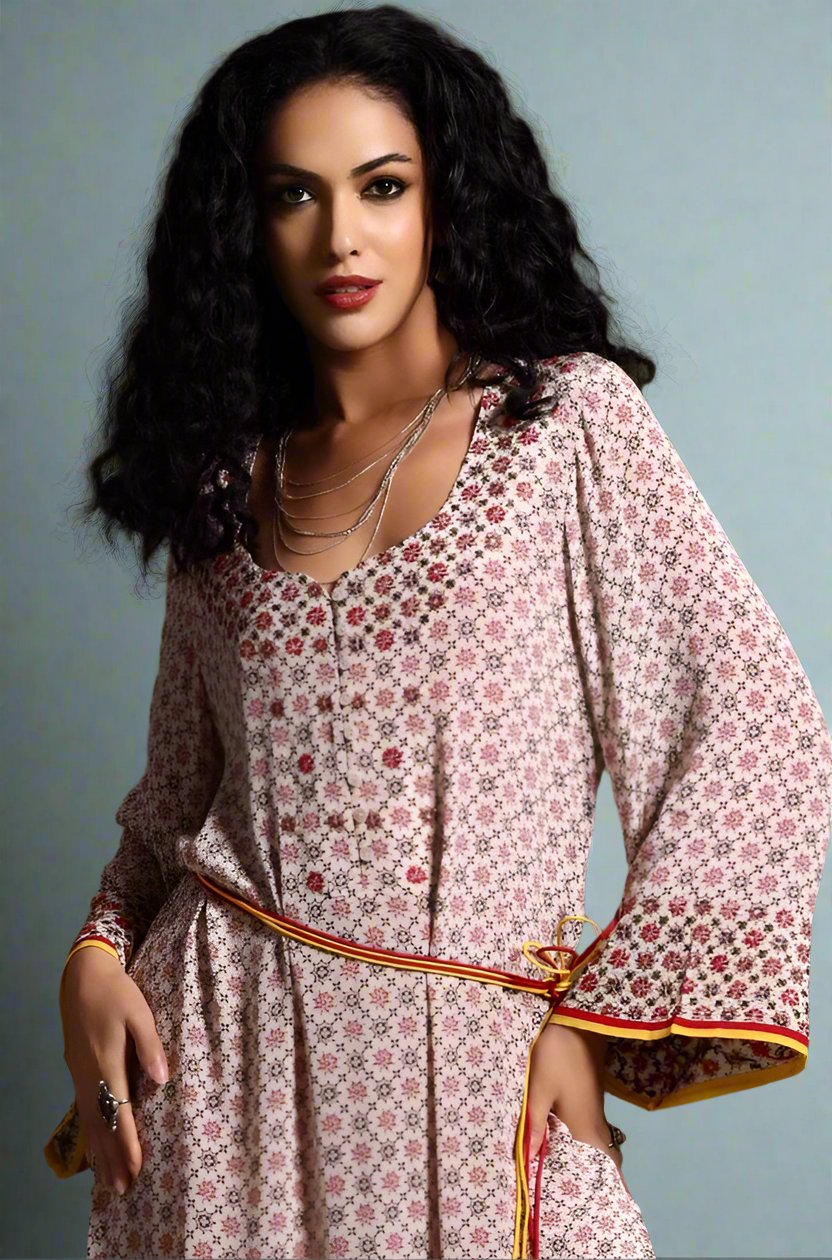 The Mira Long Sleeve Maxi Dress Beige