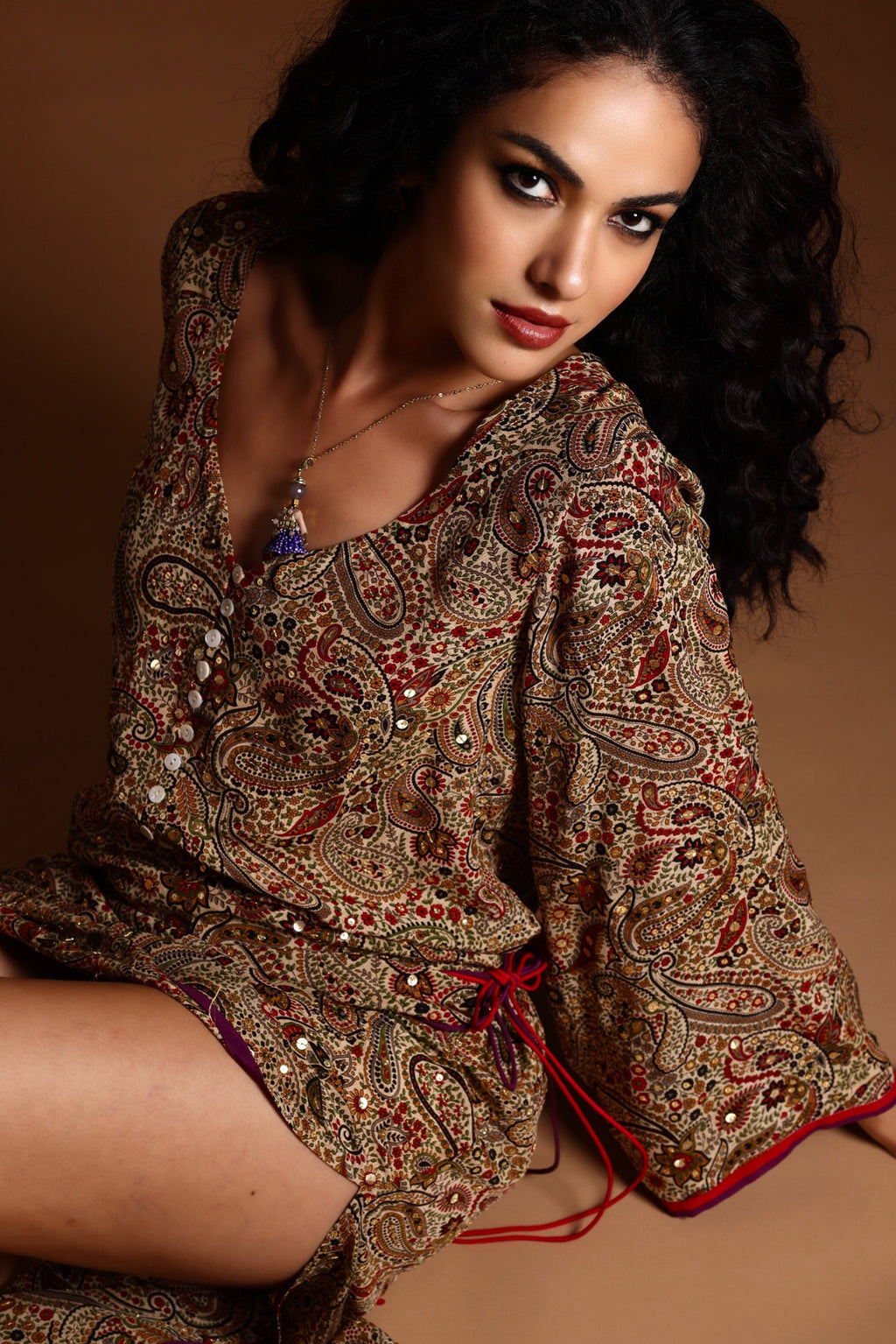 The Mira Long Sleeve Maxi Dress Red