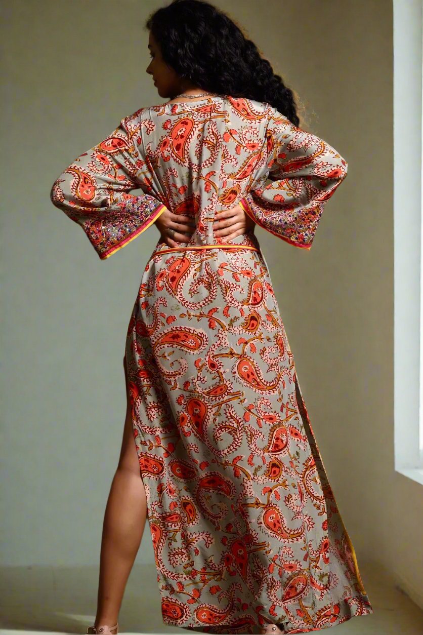 The Mira Long Sleeve Maxi Dress Mix Print