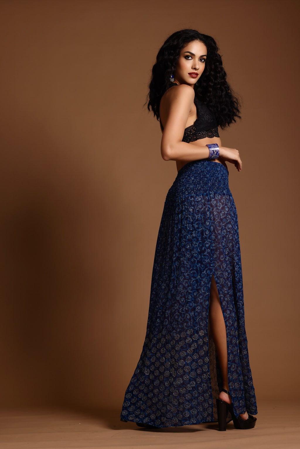 The Poppy Maxi Skirt Blue