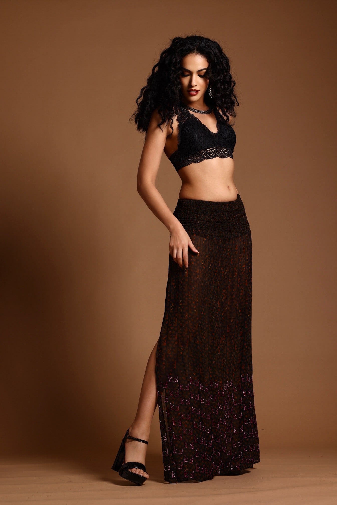 The Poppy Maxi Skirt Brown