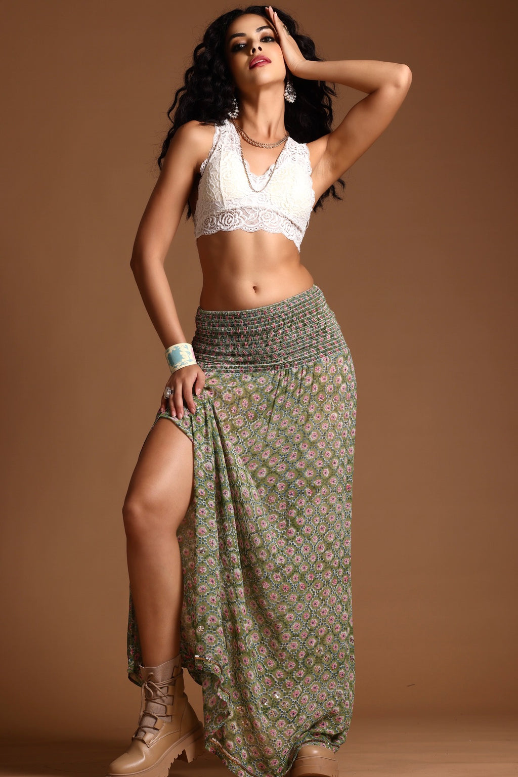 The Poppy Maxi Skirt Green