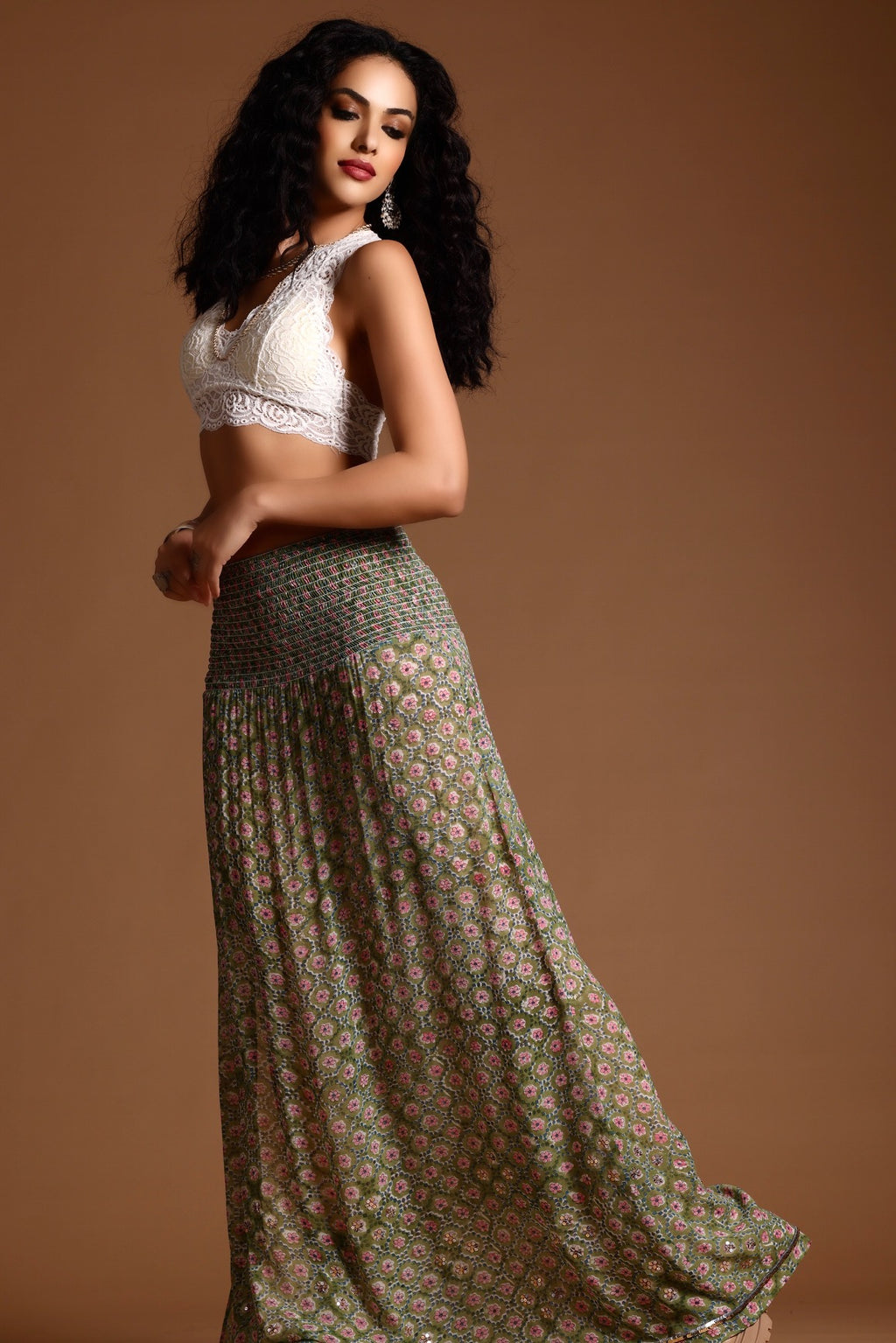 The Poppy Maxi Skirt Green