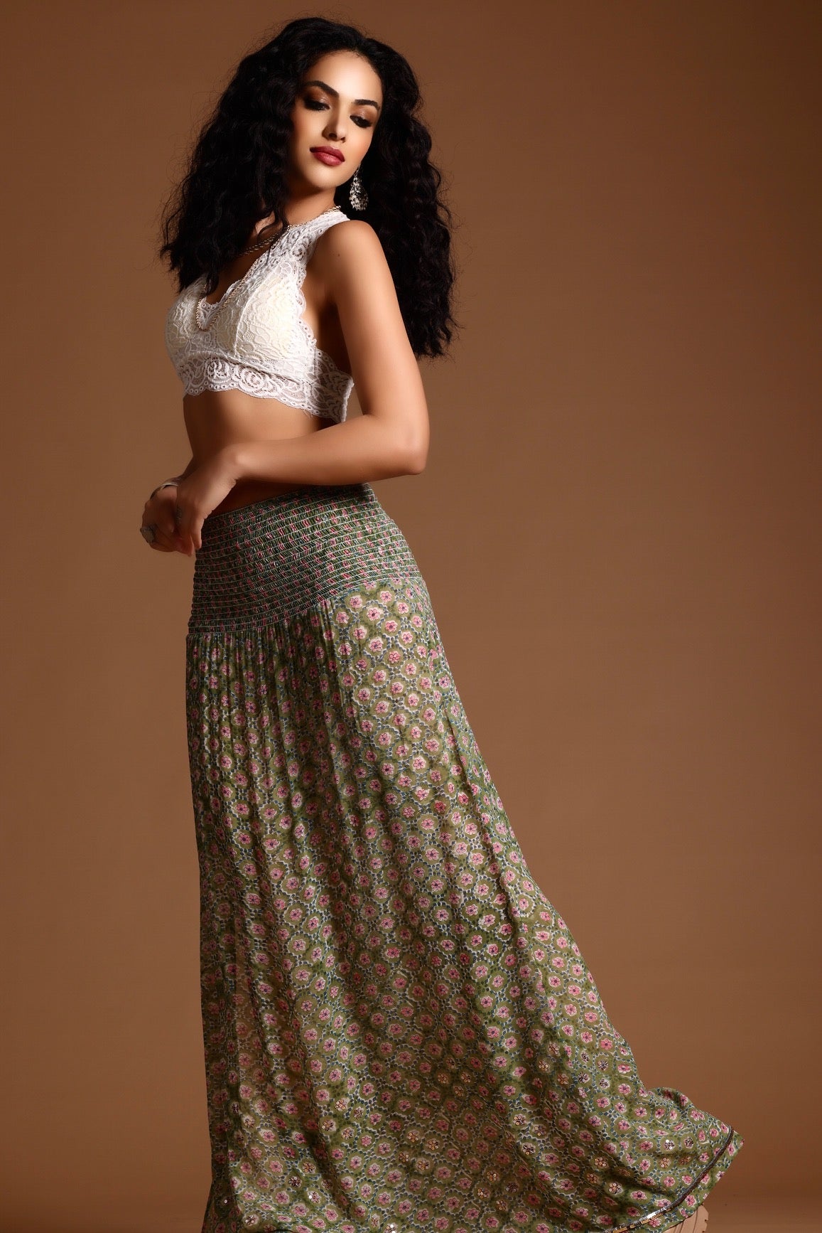 The Poppy Maxi Skirt Green