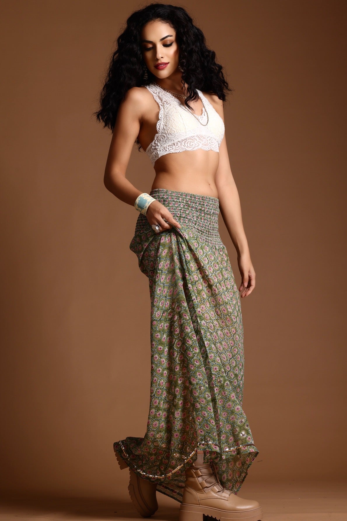 The Poppy Maxi Skirt Green