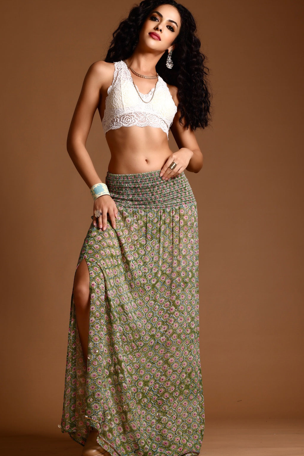 The Poppy Maxi Skirt Green