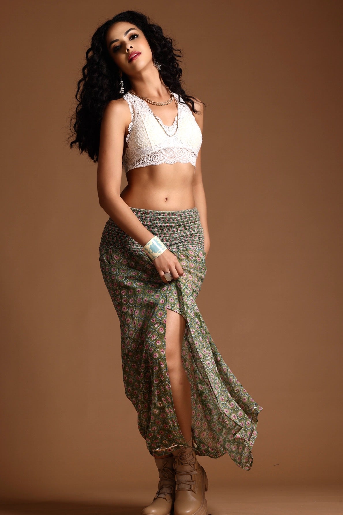 The Poppy Maxi Skirt Green