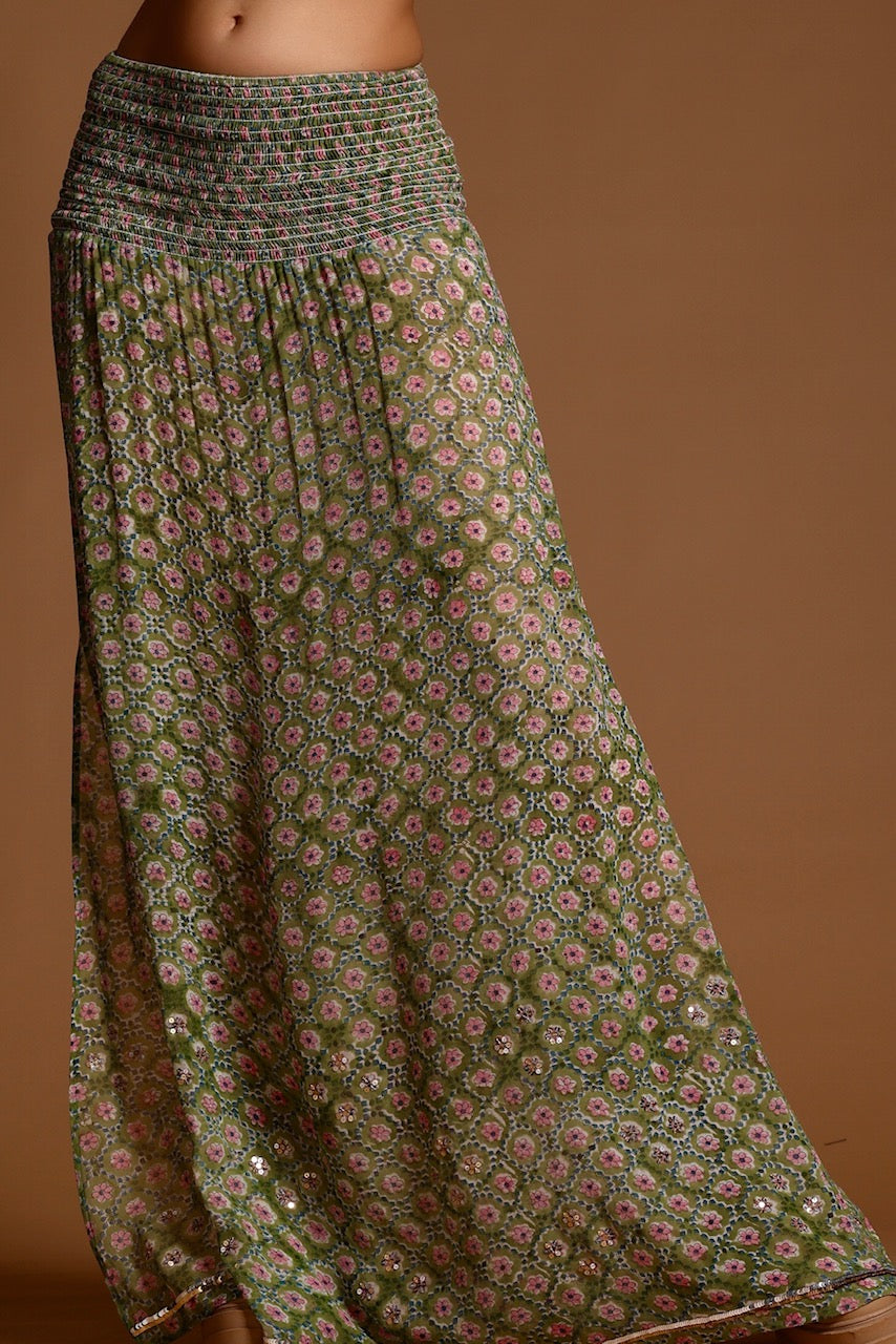 The Poppy Maxi Skirt Green