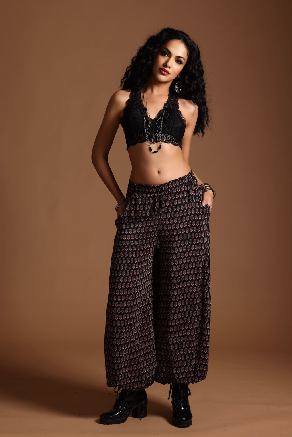 The Reva Wide Leg Pants Black