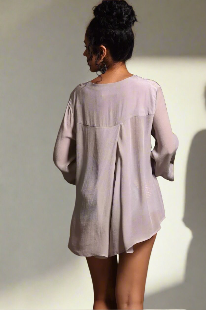 Hailey Long Sleeve Blouse Ice