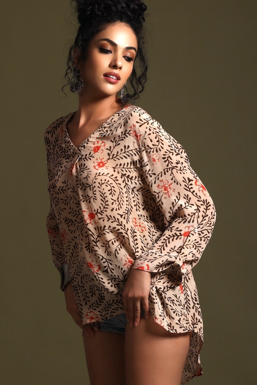 The Hailey Long Sleeve Blouse Floral Print