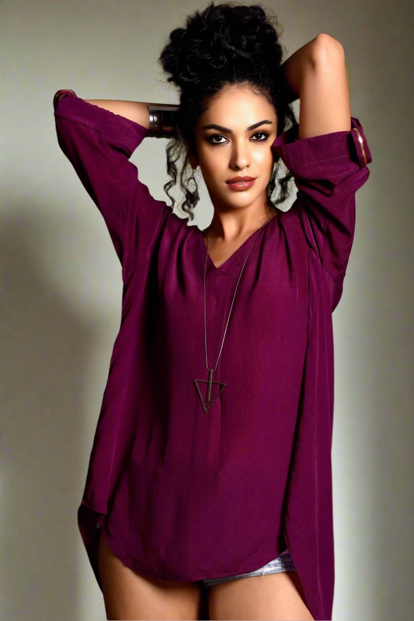 Hailey Long Sleeve Blouse Magenta