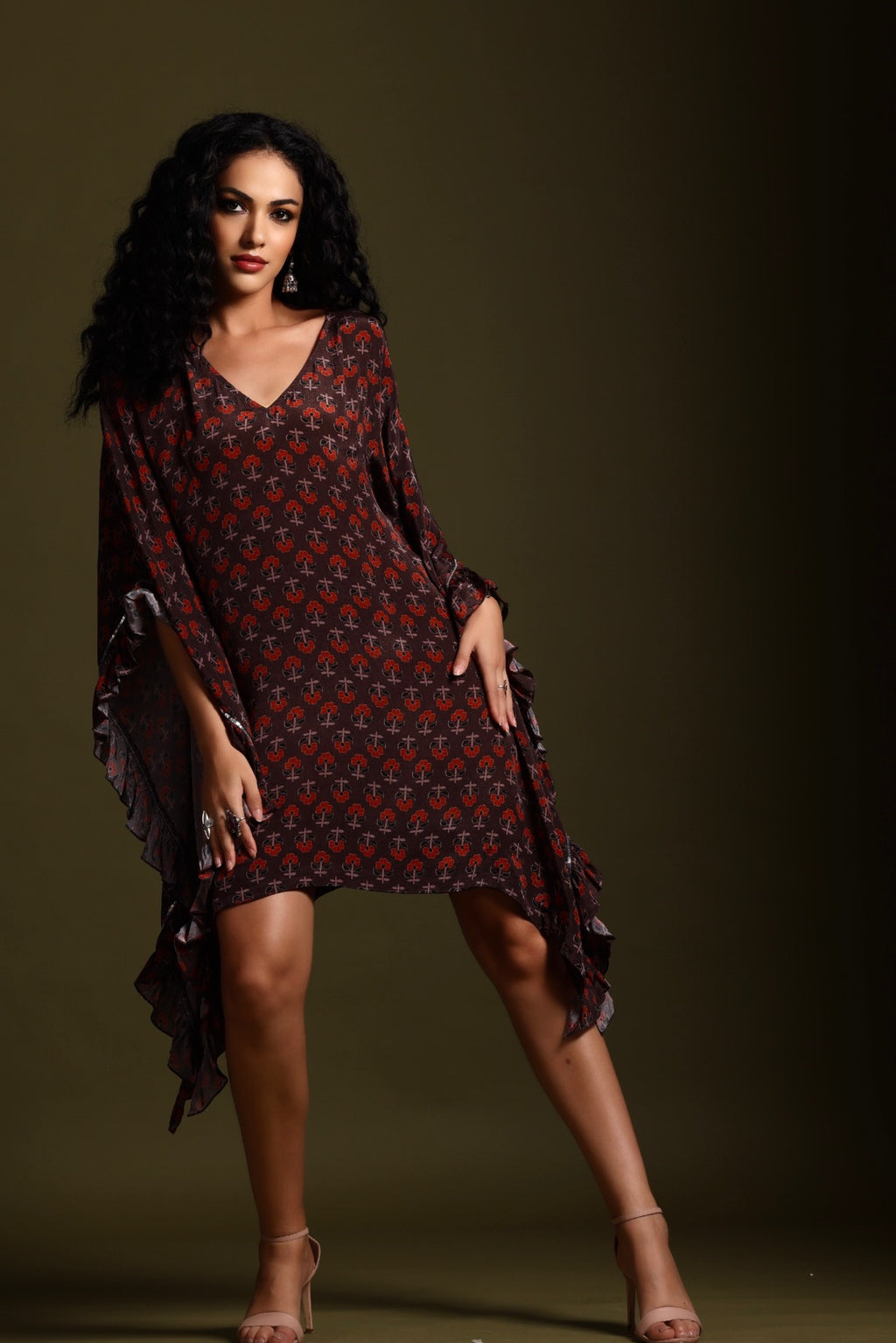 The Sita Kaftan Dress Brown
