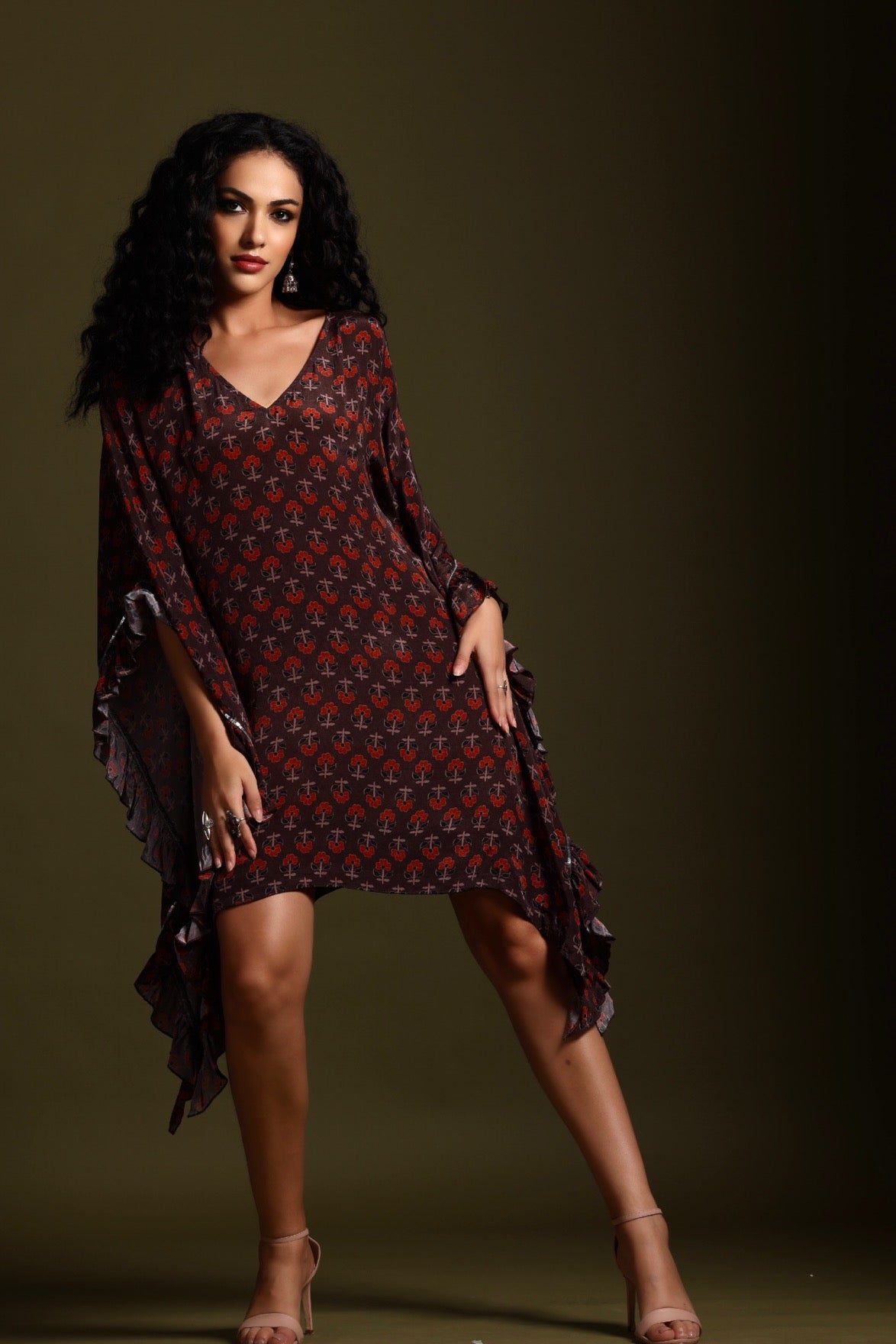 The Sita Kaftan Dress Brown
