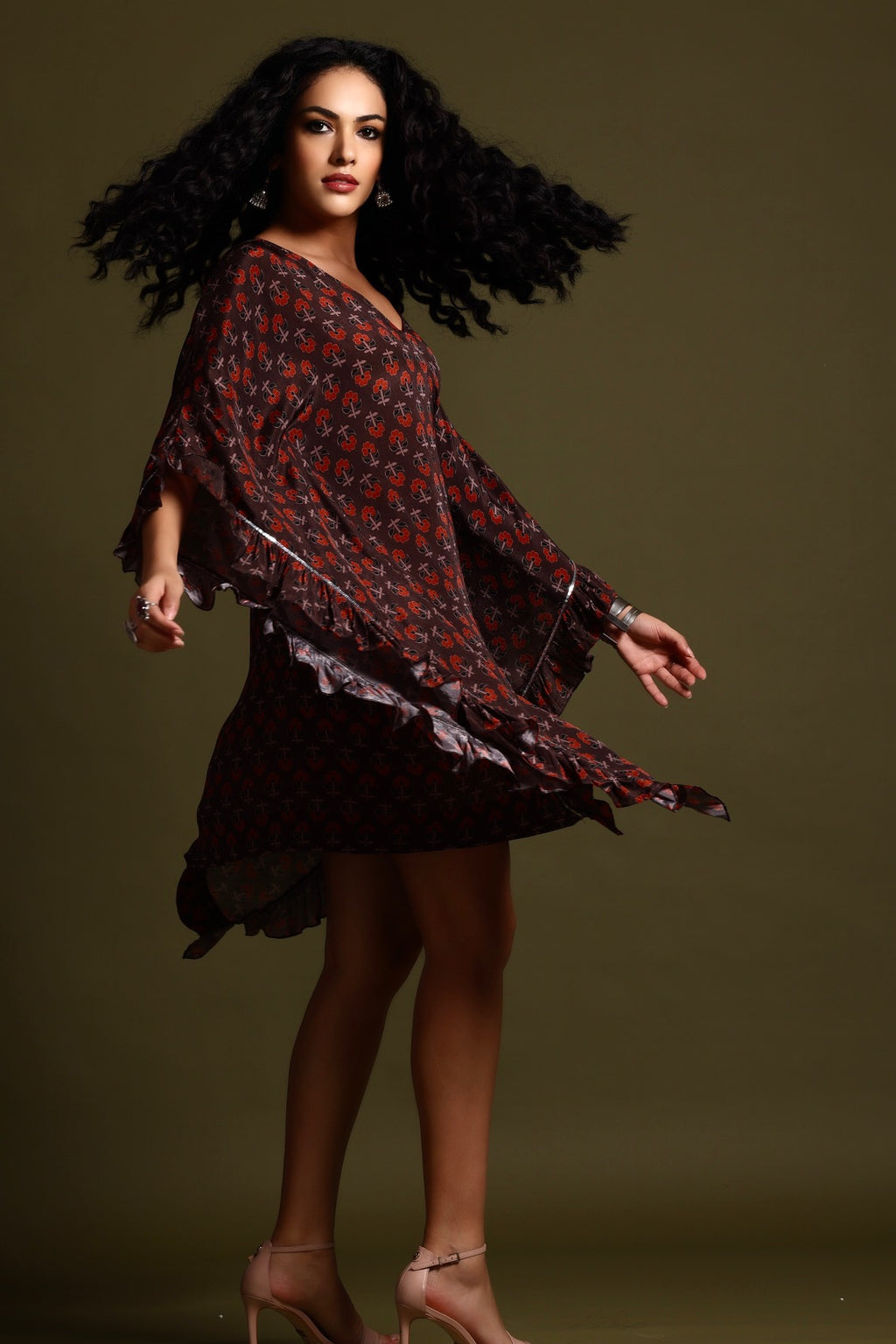 The Sita Kaftan Dress Brown
